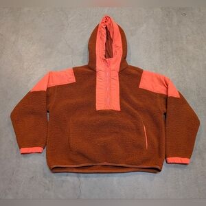 Free People FP Movement Anorak Sweatshirt Women's S Brown Sherpa Hooded